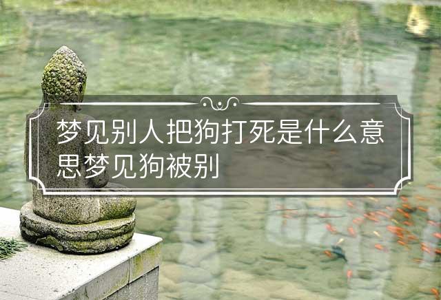 梦见被自己打死一条狗，梦境背后的深层解析与心理启示