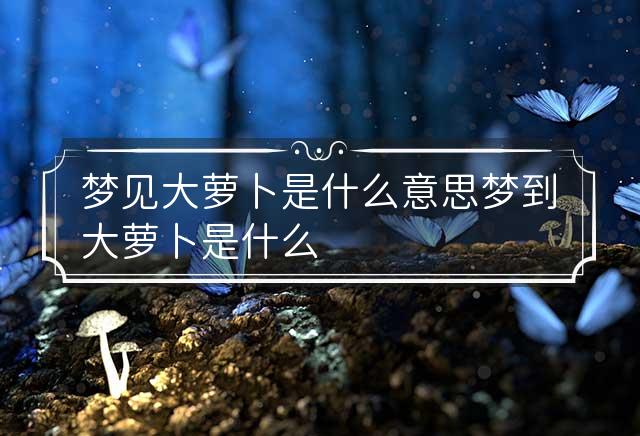 梦境中的丰收之兆，梦见大萝卜的深层含义解析