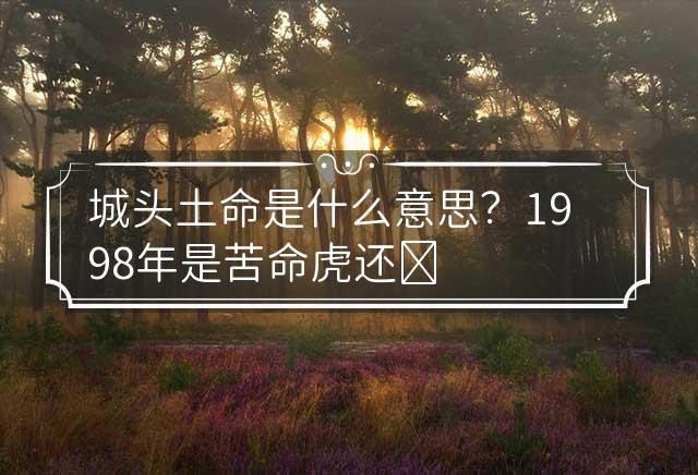 城头土命是什么意思? 1998年是苦命虎还是富虎
